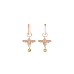 Mum to Bee Huggie Hoop Yellow & Rose Gold