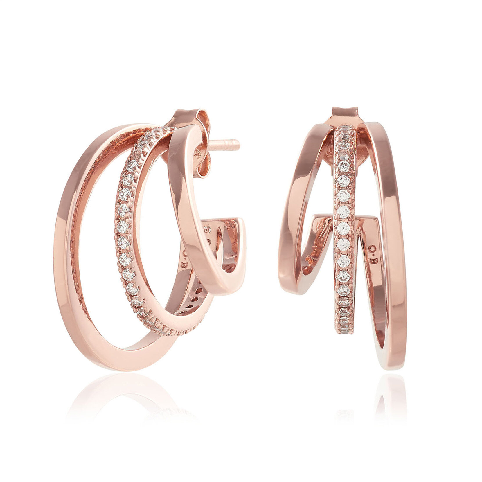 Rose Gold Multi Hoop Earrings