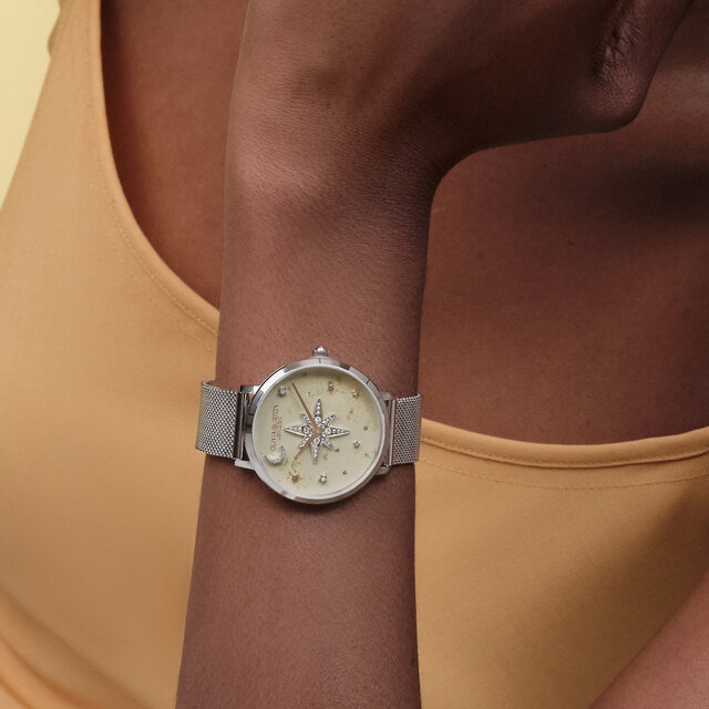 35mm Nova Grey & Silver Mesh Watch