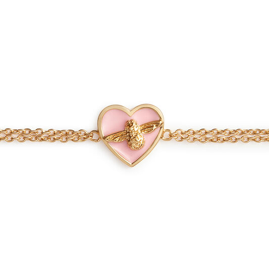 Love Bug Chain Bracelet Pink & Gold