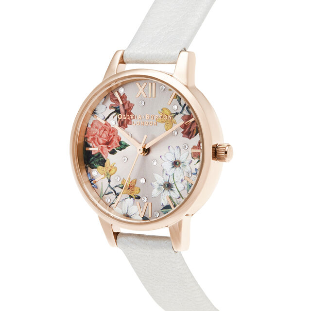 Midi Shimmer Pearl & Pale Rose Gold Watch