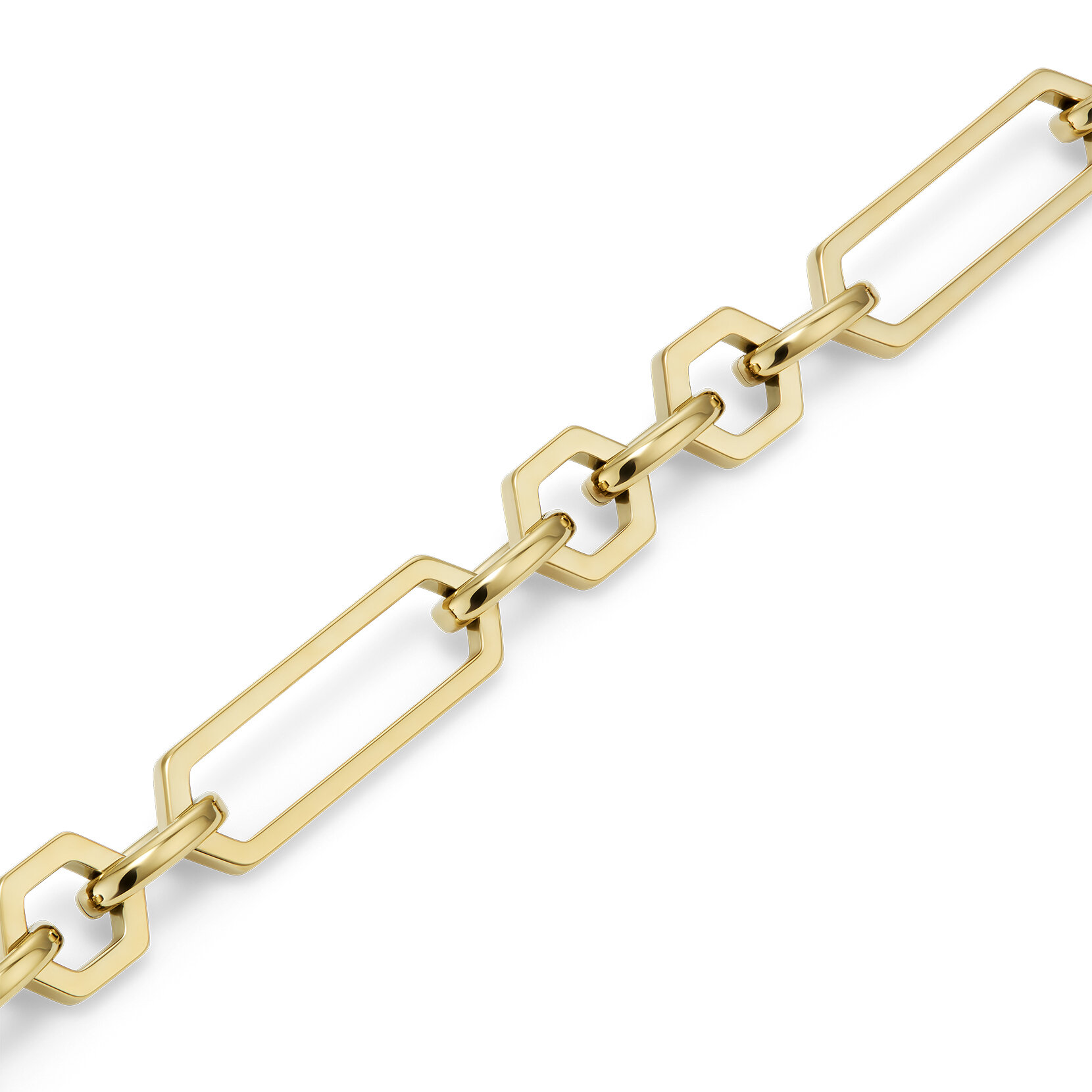 Hex Link Gold Plated Bracelet