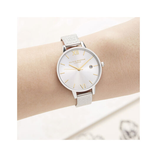 Sunray Demi Dial Watch with Boucle Mesh
