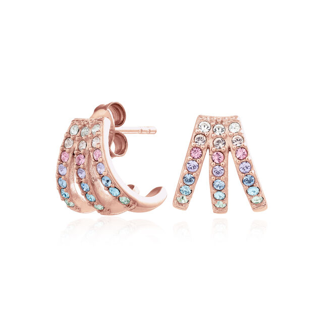 Rainbow Claw Earrings Rose Gold