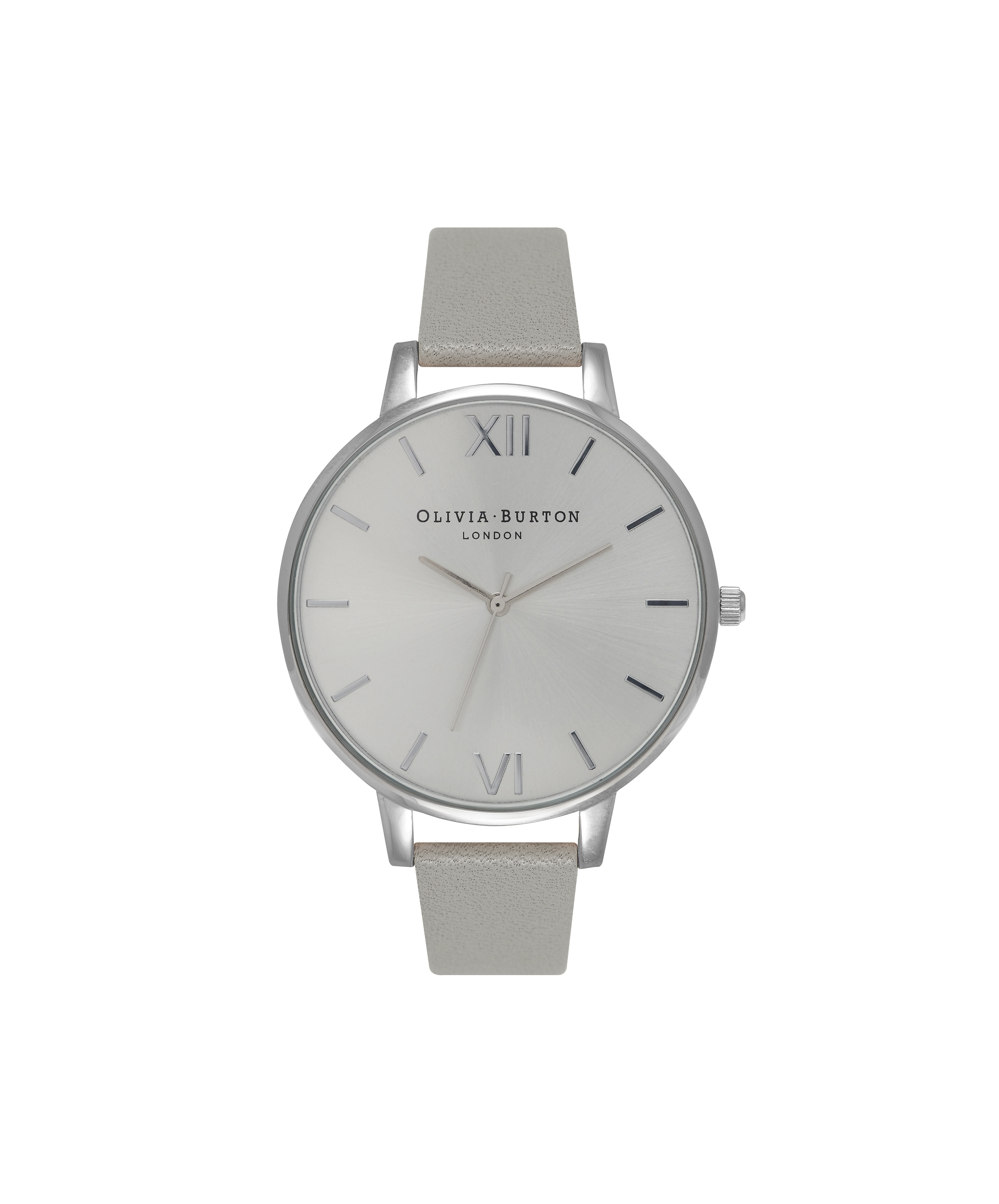 Ladies Big Dial Grey And Silver Watch 