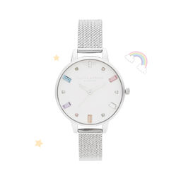 Rainbow Bee Demi Silver Boucle Mesh