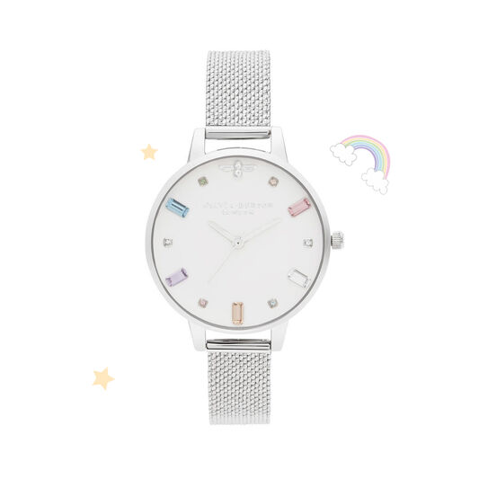 Rainbow Bee Demi Silver Boucle Mesh