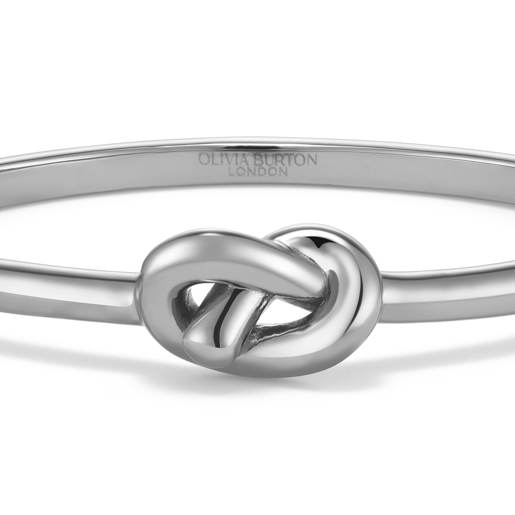 Lover's Knot Silver Tone Bangle