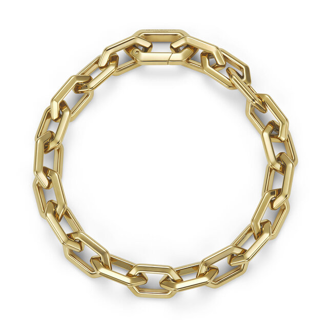 Honeycomb Geo Gold Plated Chain Link Bracelet
