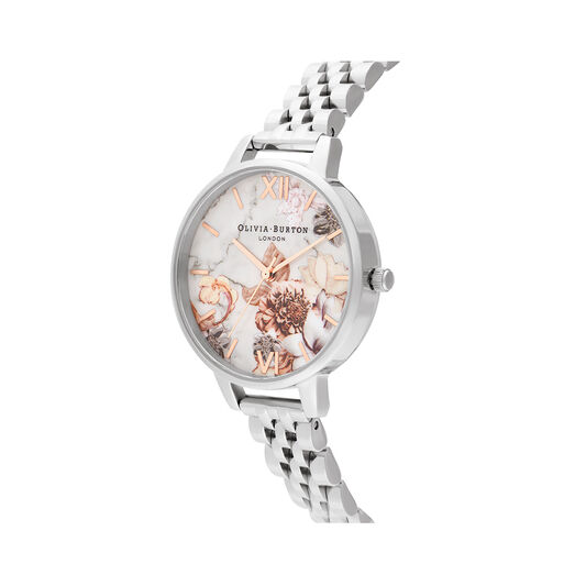 Marble Florals Rose Gold & Silver Bracelet