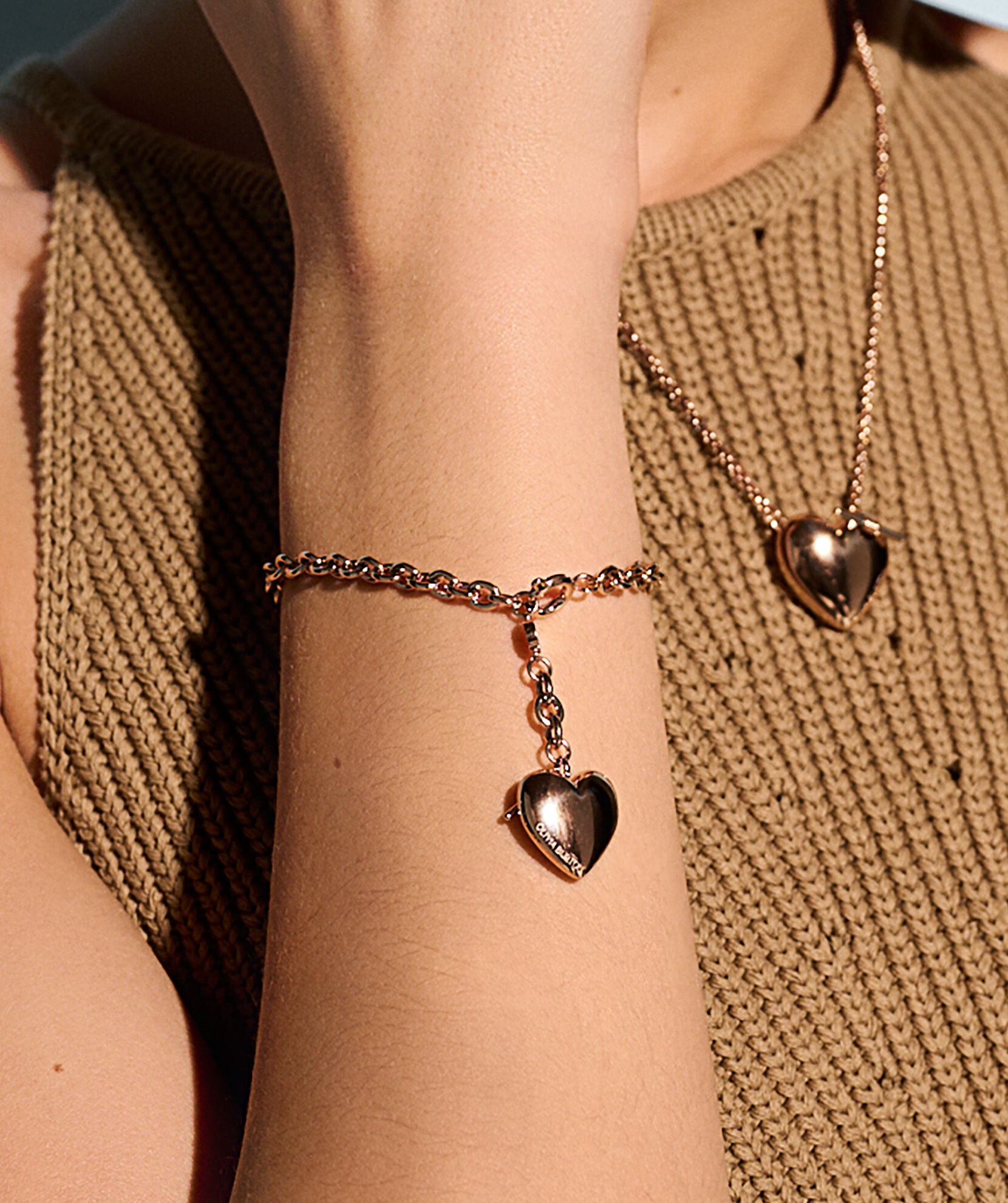 Classic Knot Heart Rose Gold Bracelet Olivia Burton London
