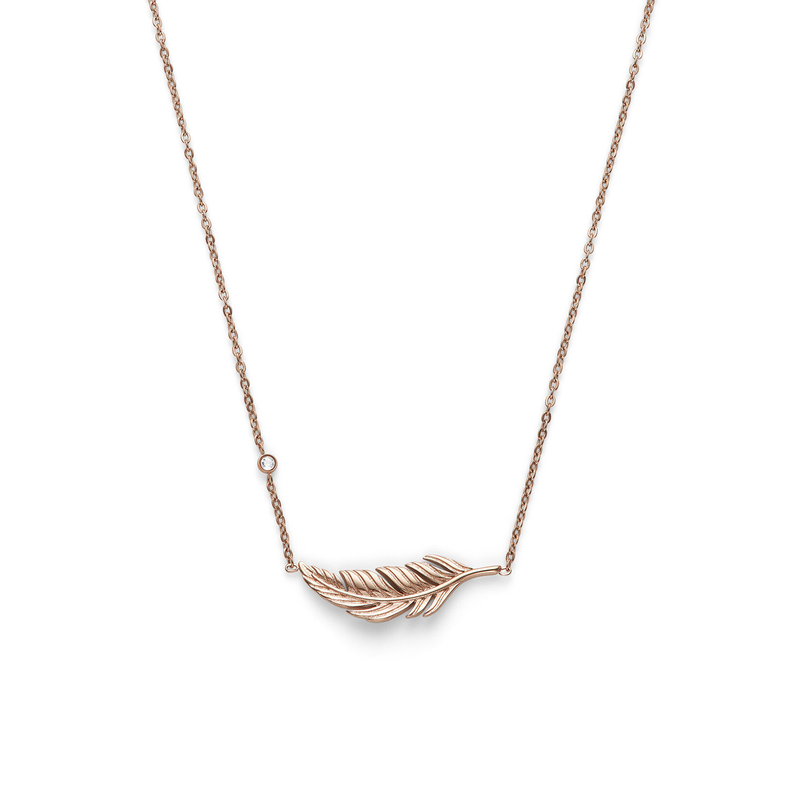 Feather Rose Gold Plated Necklace