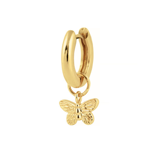 Butterfly Huggie Charm Gold