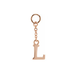 L Alphabet Huggie Charm Rose Gold 
