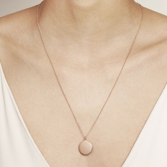 Engravables Disc Necklace Rose Gold