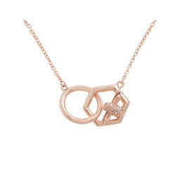  Honeycomb Bee Necklace Rose Gold 