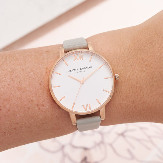 Big Dial Grey & Rose Gold Watch