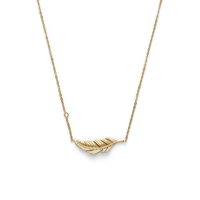 Feather Gold Plated Necklace