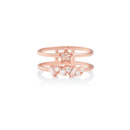Celestial Double Band Ring Rose Gold L