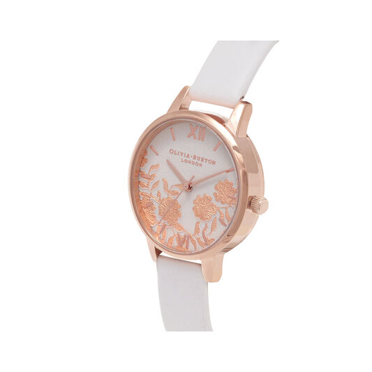 Lace Detail Blush & Rose Gold Watch