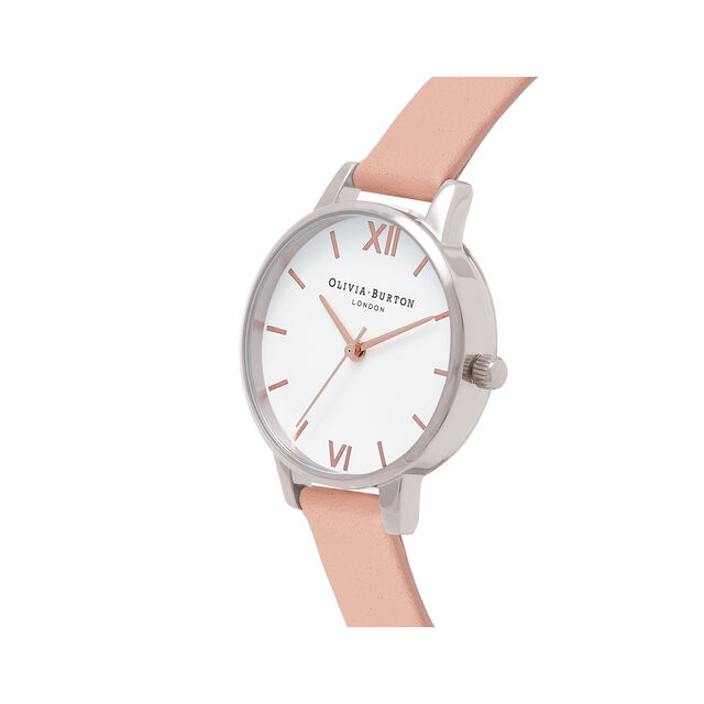Midi White Dial Dusty Pink, Silver & Rose Gold Watch