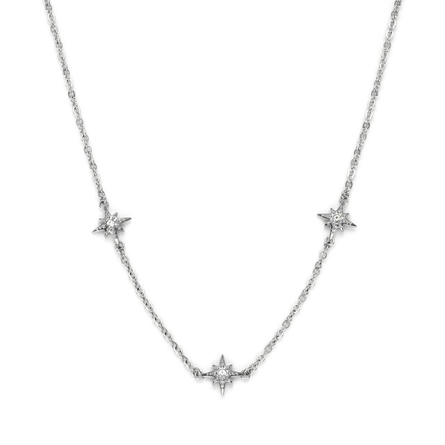 Ever Stacked North Star Silver Tone Stacking Necklace