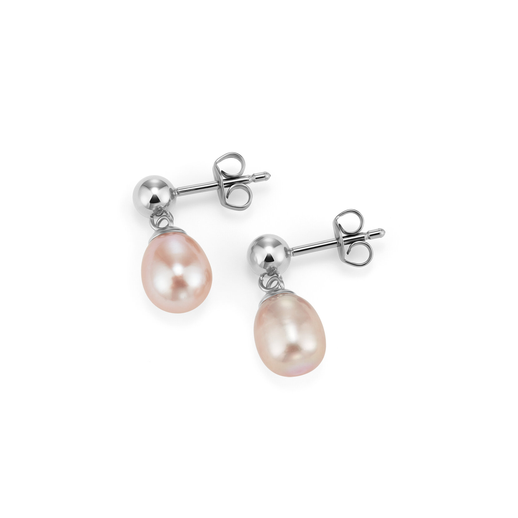 By The Sea Pearl Silver Tone Drop Earrings