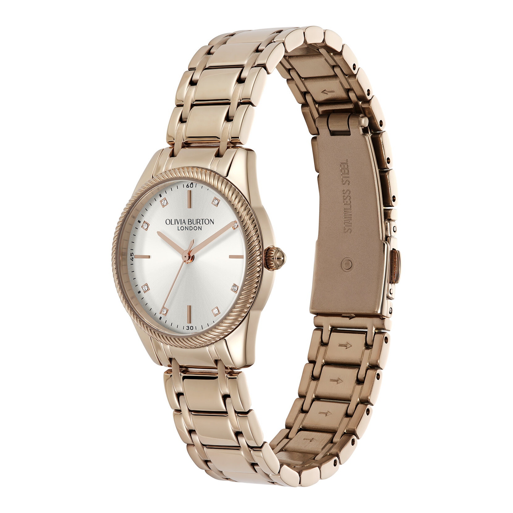 28mm Egerton White & Rose Gold Bracelet Watch