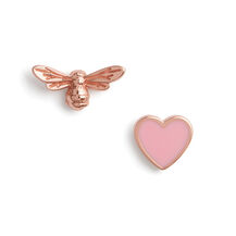 Rose Gold Heart Stud Earrings