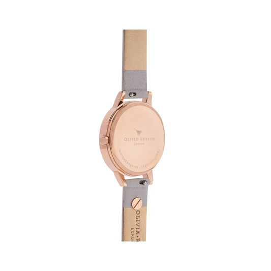 Embellished Strap Butterfly, Grey Lilac & Rose Gold