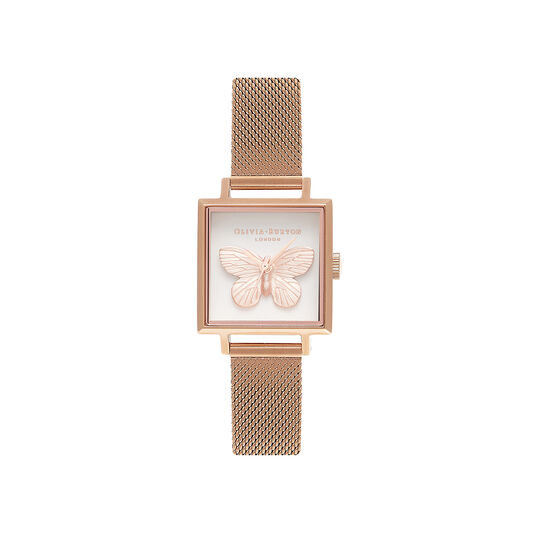 3D Butterfly Mesh Rose Gold