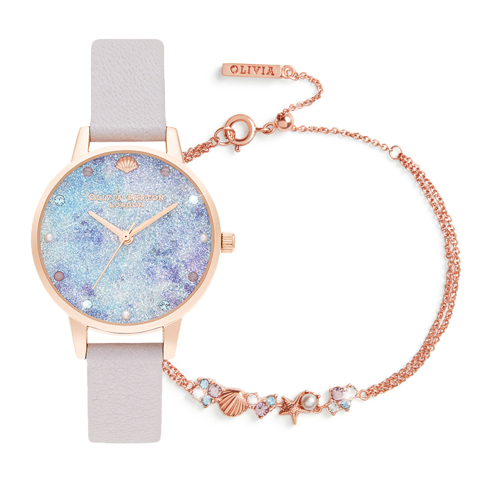 Deep Sea Dial, Pearl Lilac Strap & RG Watch with Lilac & RG Bracelet
