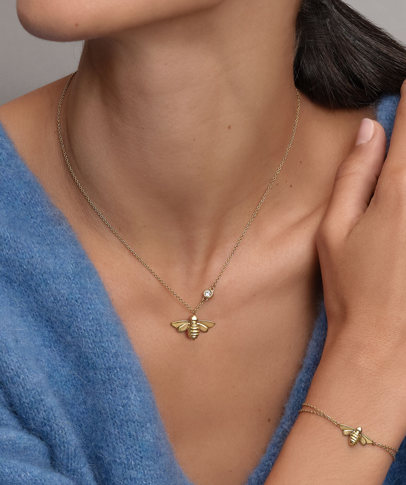 Signature Honey Bee Gold Plated Necklace | Olivia Burton London