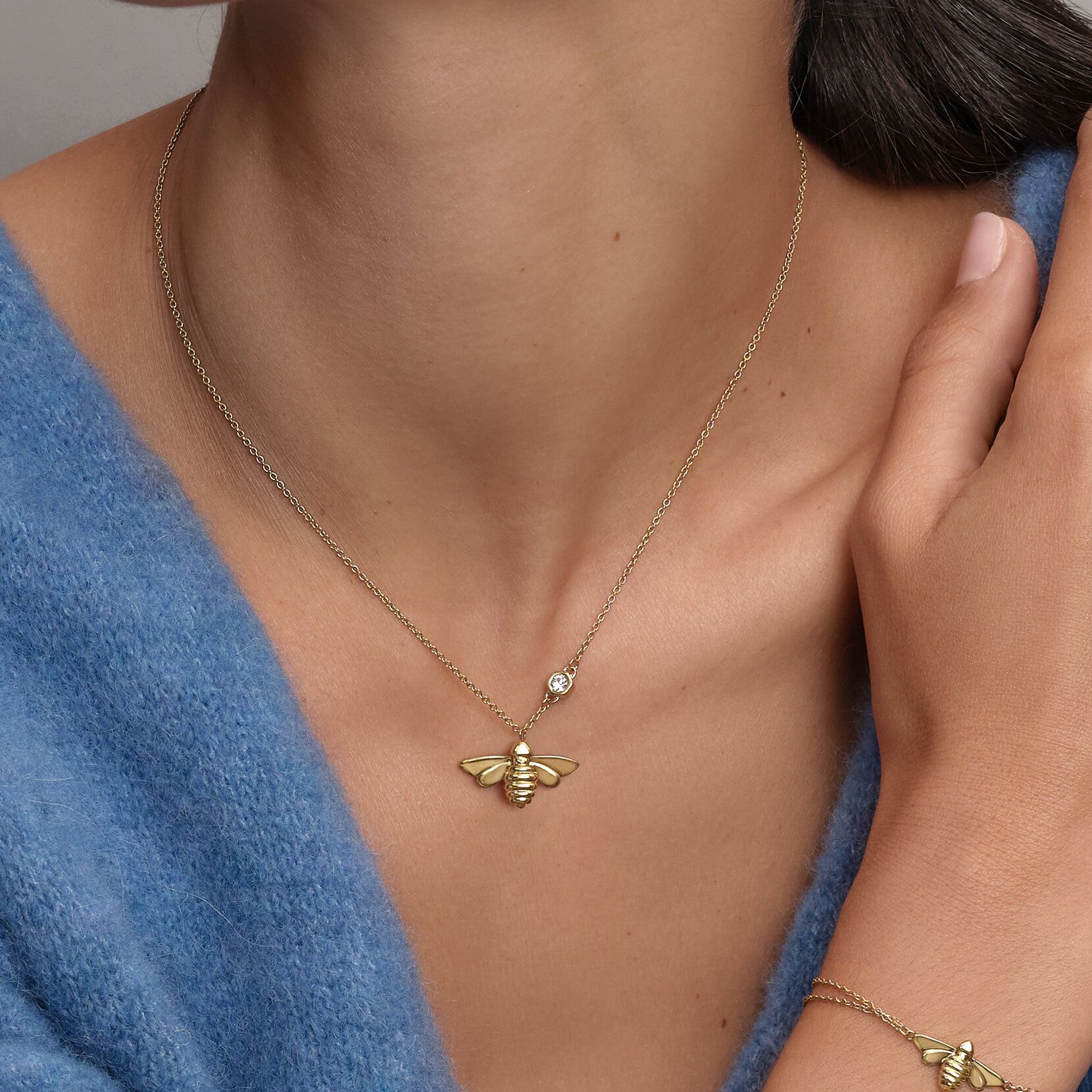 Honey Bee Gold Plated Necklace