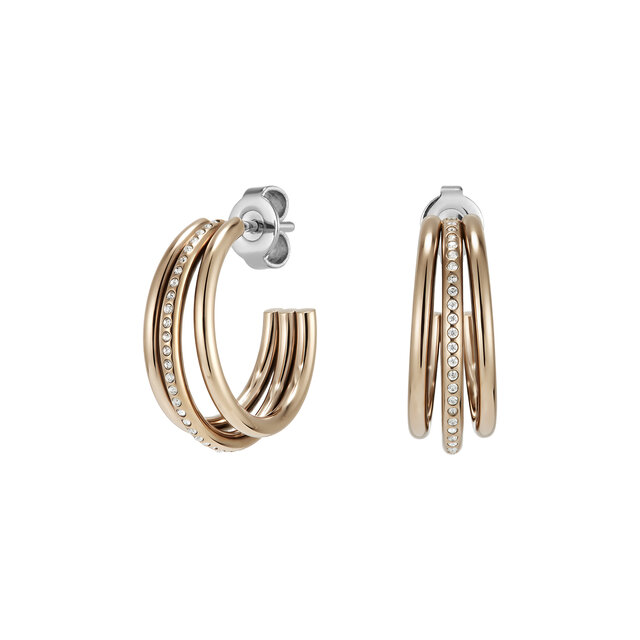 Ever Stacked Claw Rose Gold Plated Hoop Earrings