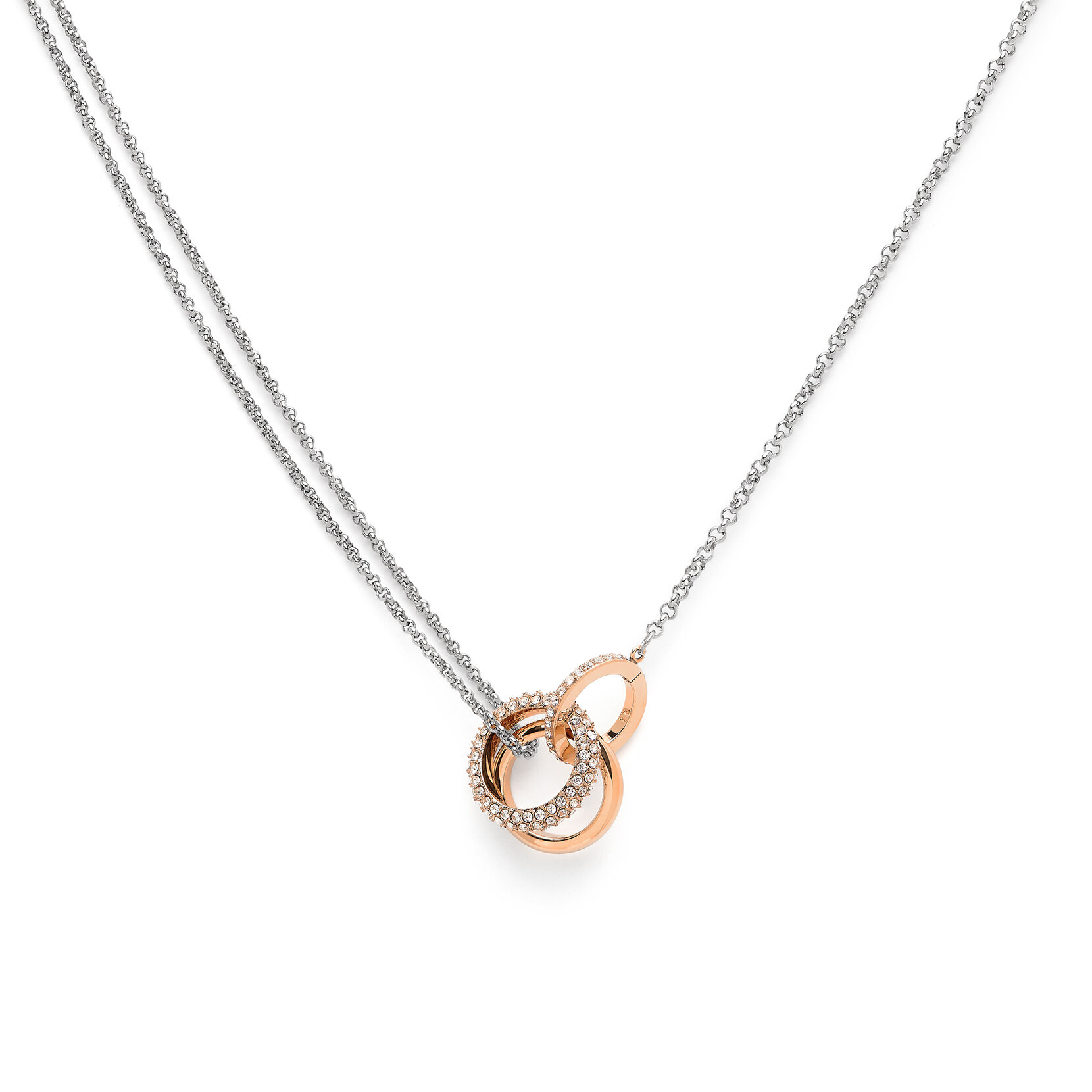 Entwine Silver & Rose Gold Necklace