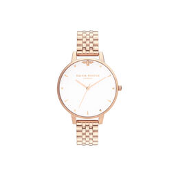 Queen Bee, White Dial & Pale Rose Gold Bracelet