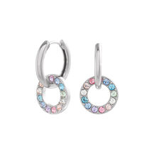 Silver Rainbow Halo Earrings