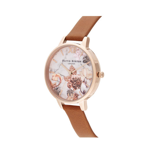 Marble Florals Honey Tan & Rose Gold
