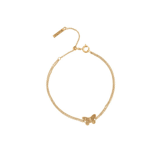 3D Butterfly Chain Bracelet Gold