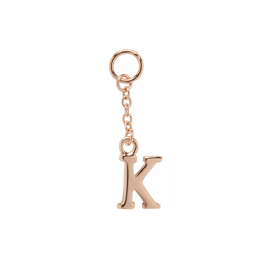 K Alphabet Huggie Charm Rose Gold