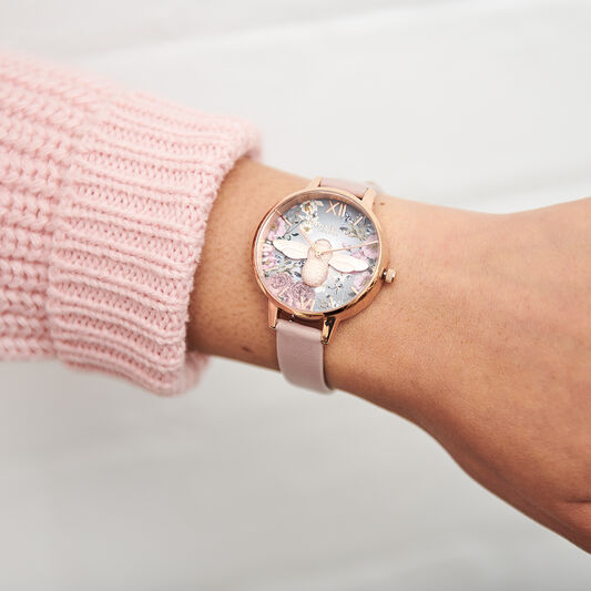 British Blooms 3D Bee, Vegan Rose & Rose Gold