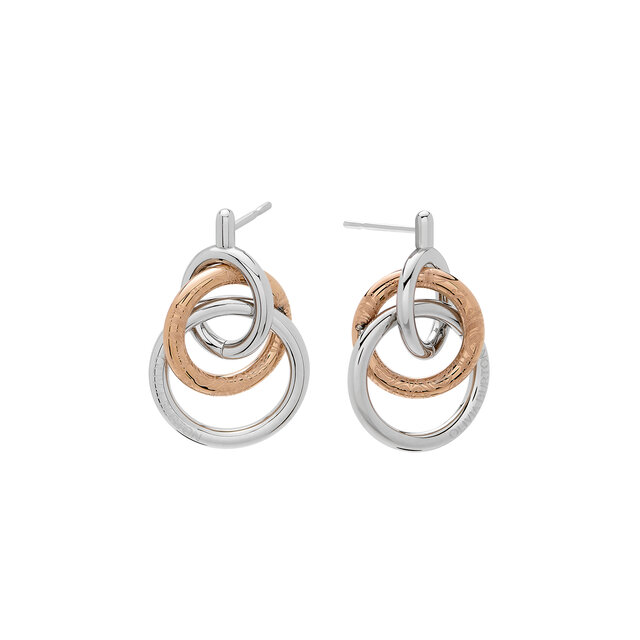 Encircle Silver & Rose Gold Plated Earrings