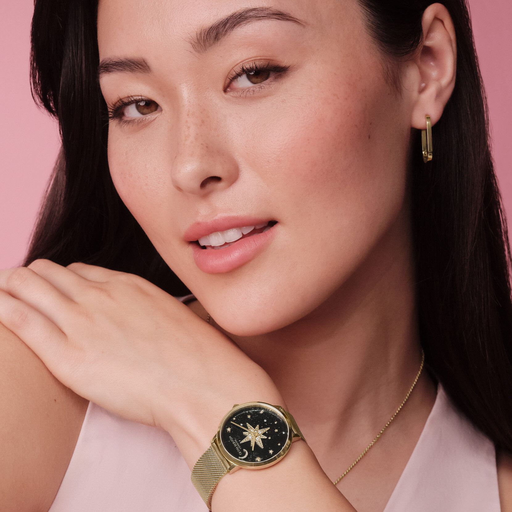 35mm Nova Black & Gold Mesh Watch