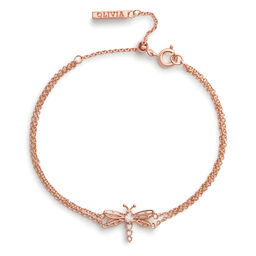 Dancing Dragonfly Chain Bracelet Rose Gold