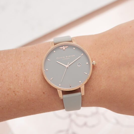 Queen Bee Grey Dial & Gold Watch