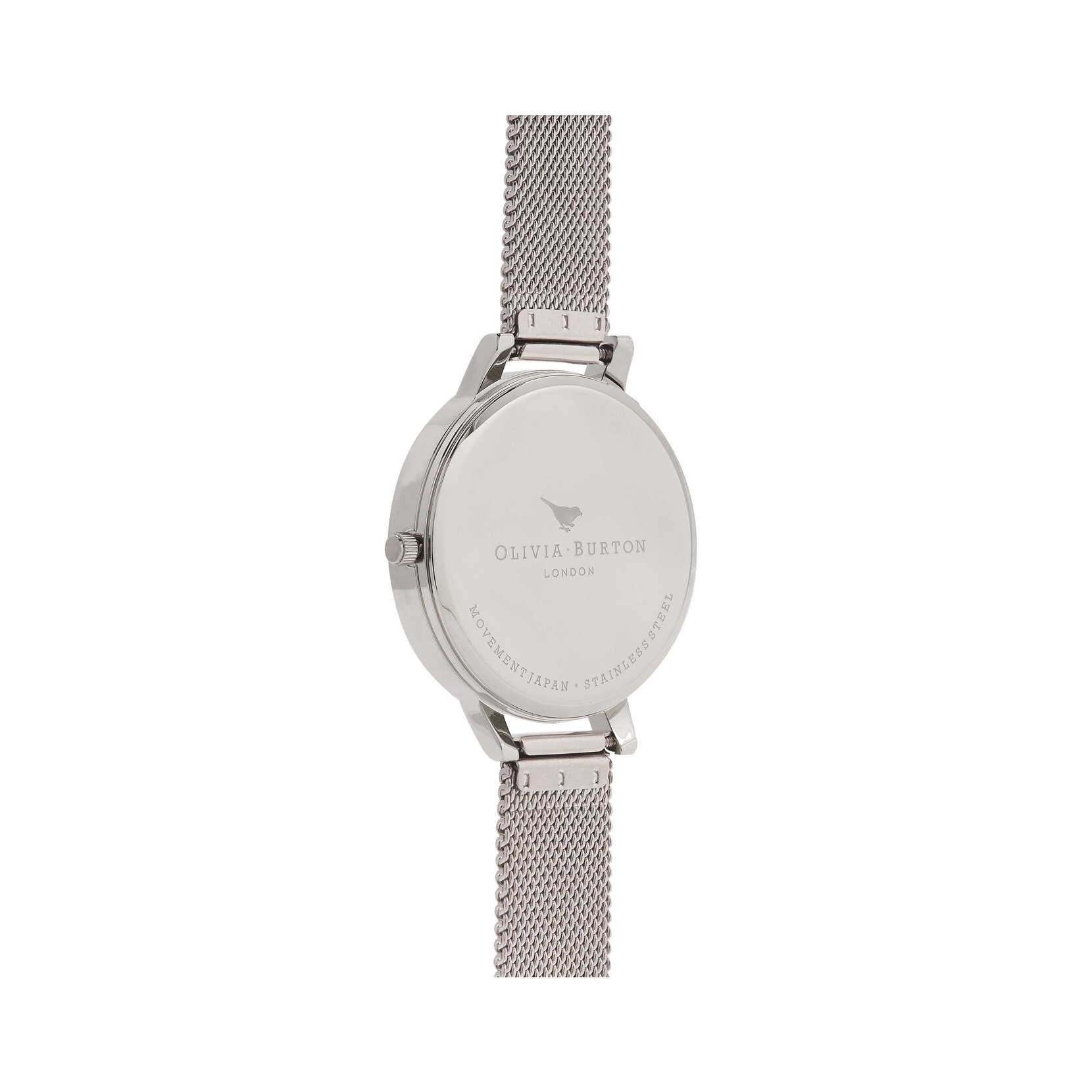 38mm White & Silver Mesh Watch