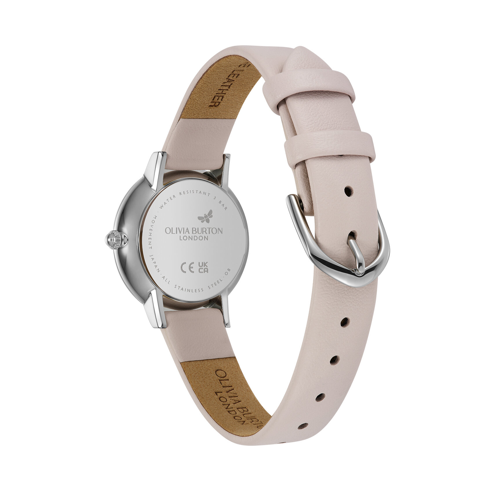 28mm Honeycomb Ultra Slim Silver & Primrose Leather Strap Watch