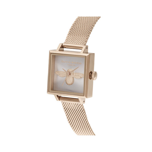 Square Dial Blush Sunray & Pale Rose Gold