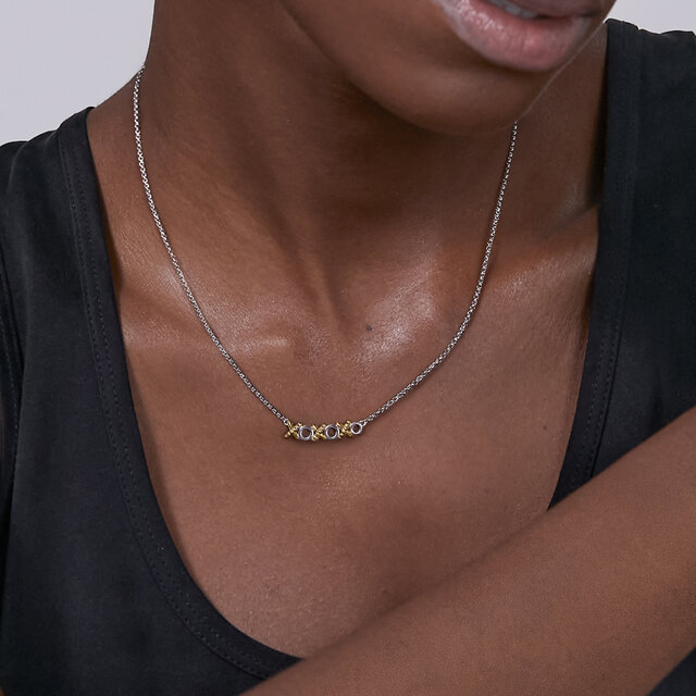 XO Entwine Silver & Gold Plated Necklace